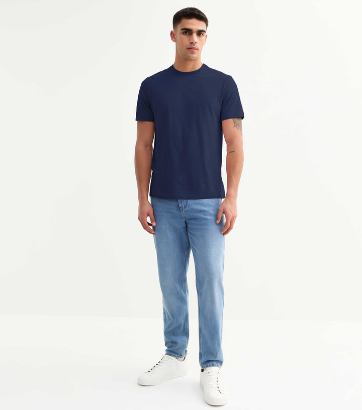 Solid Men Half Sleeve T-Shirt - Classic Navy
