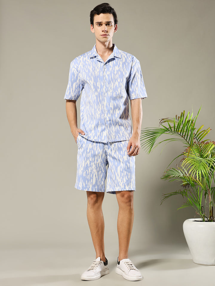 Men Premium Cotton Twill Co-ord Set – Sky
