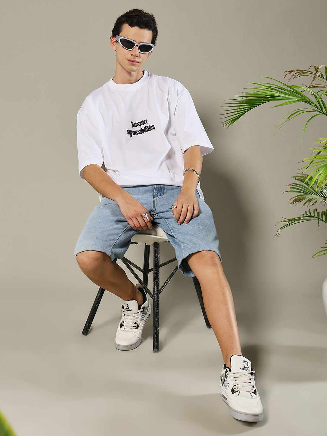 Inspire Possibilities Puff Printed Men Oversized T-shirt