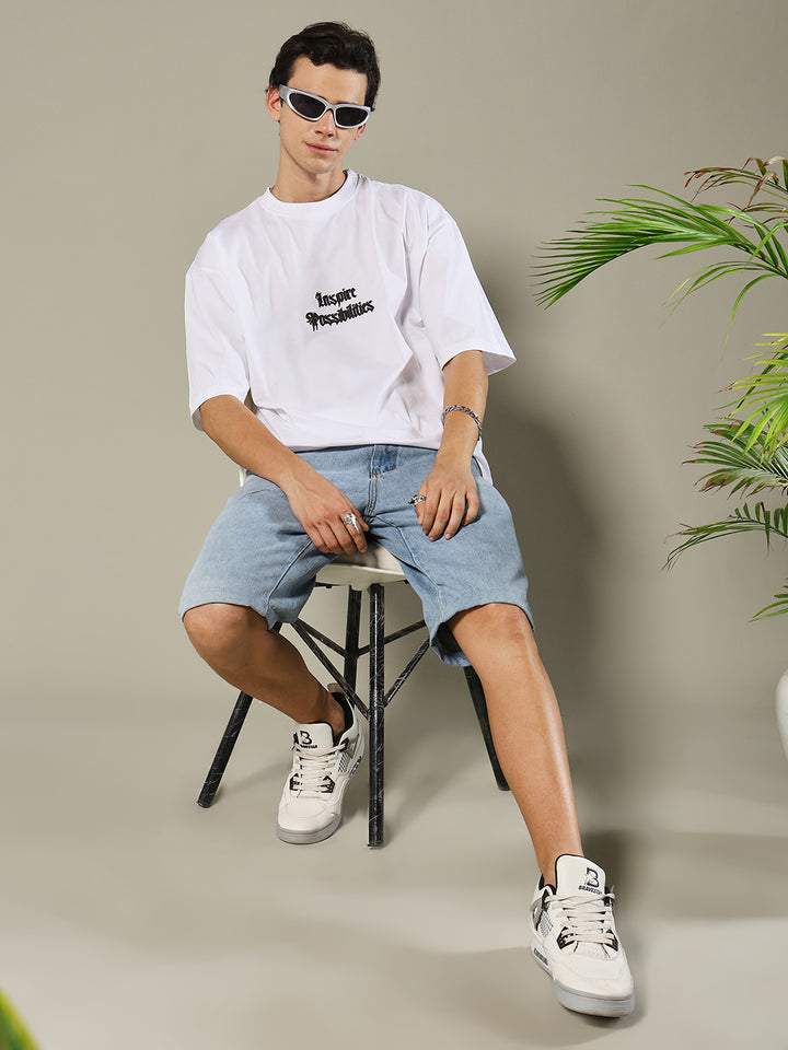 Inspire Possibilities Puff Printed Men Oversized T-shirt