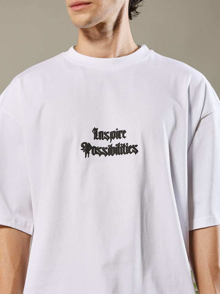 Inspire Possibilities Puff Printed Men Oversized T-shirt