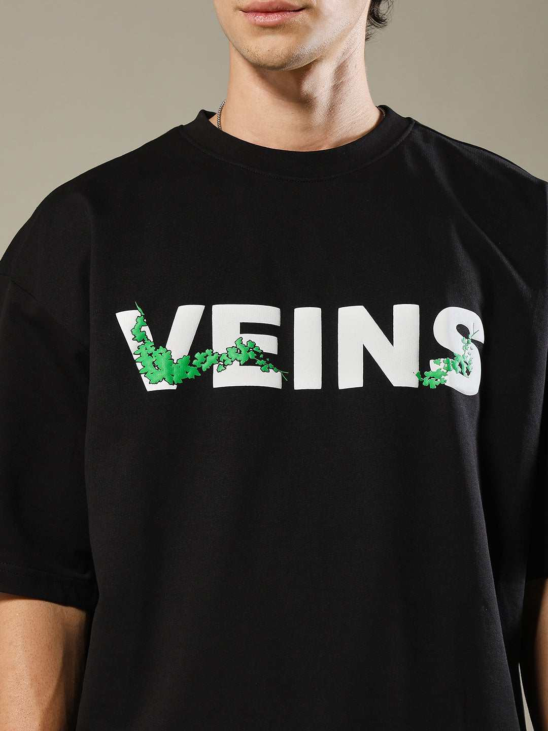 Ice In My Veins Puff Printed Men Oversized Terry T-shirt