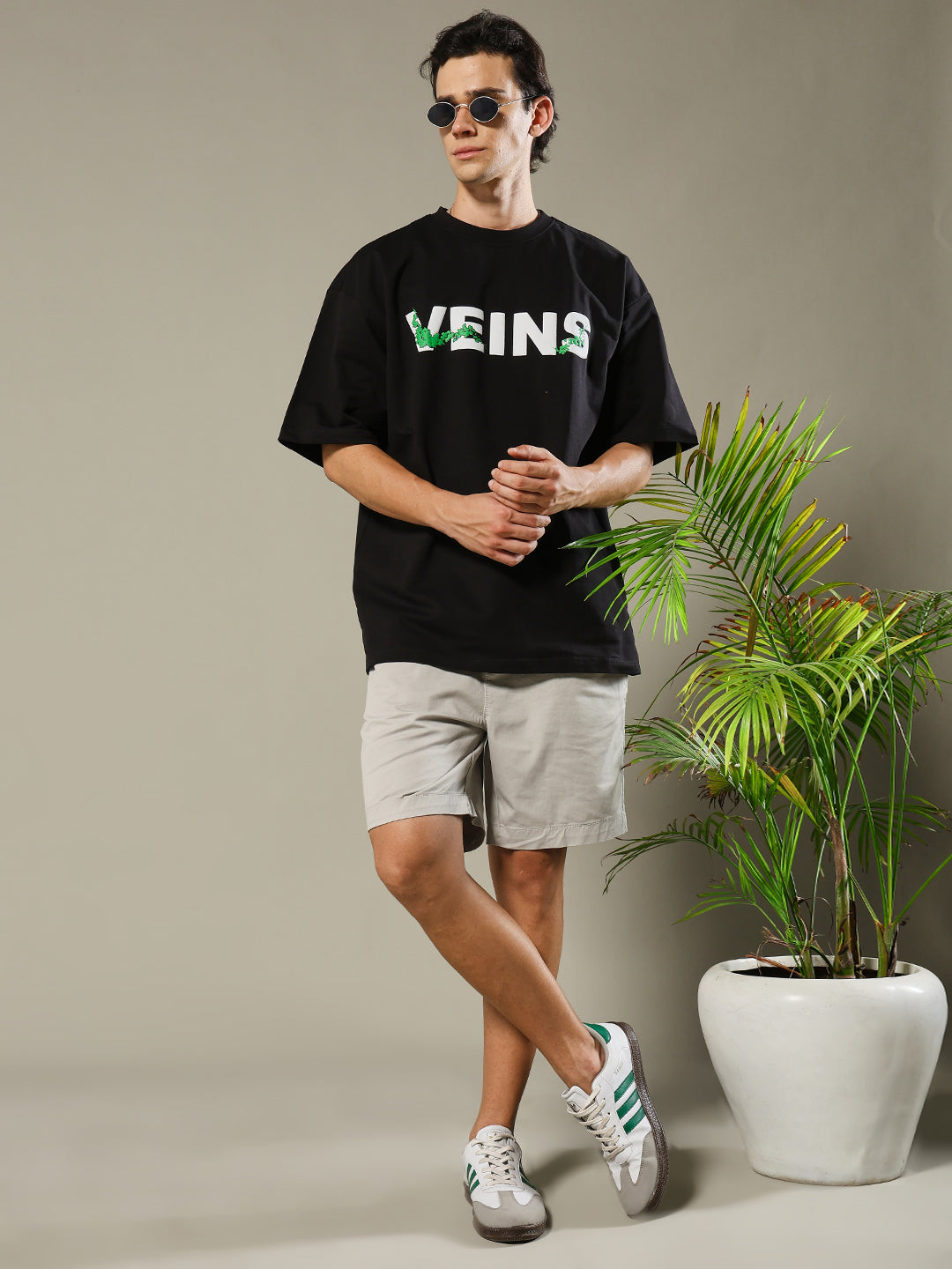 Ice In My Veins Puff Printed Men Oversized Terry T-shirt