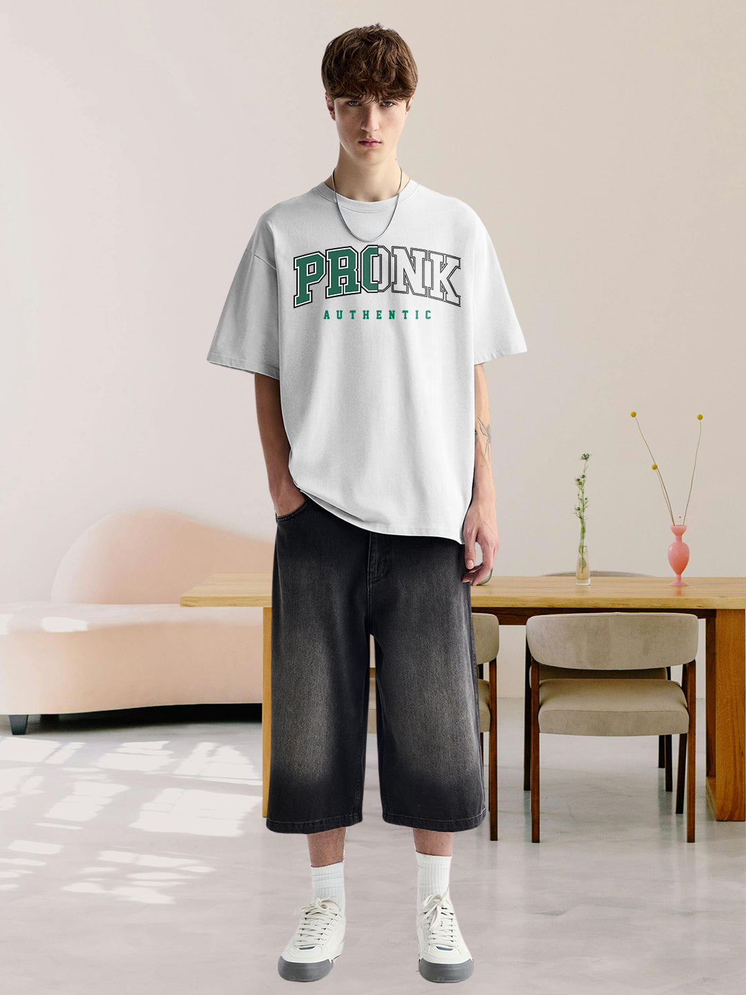 Pronk Authentic Men Oversized T-Shirt - White