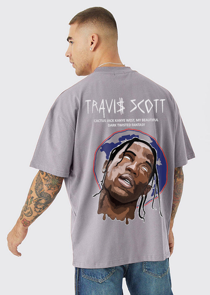 Travis Scott Men Oversized Printed T-Shirt