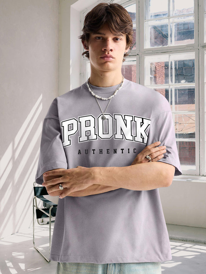 Pronk Authentic Men Oversized T-Shirt - Ash Grey