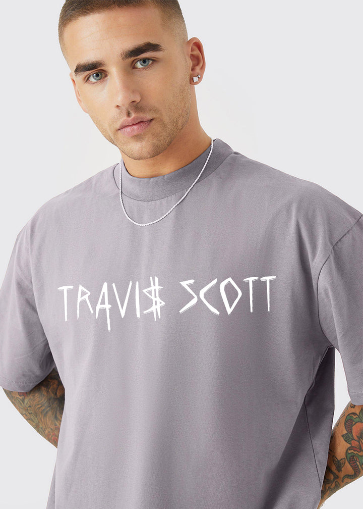 Travis Scott Men Oversized Printed T-Shirt