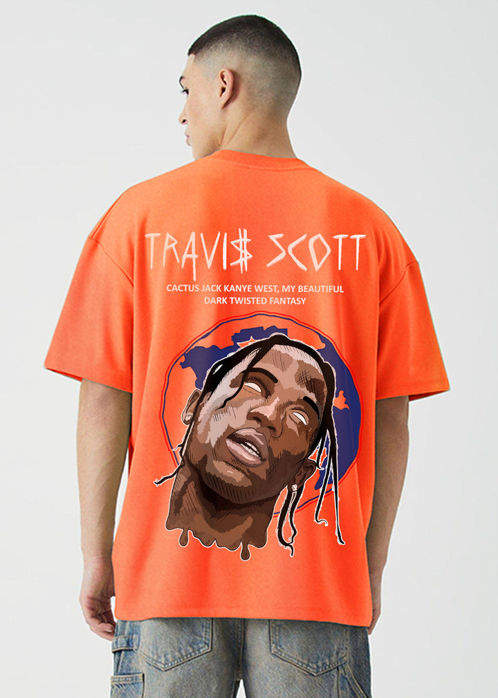 Travis Scott Men Oversized Printed T-Shirt