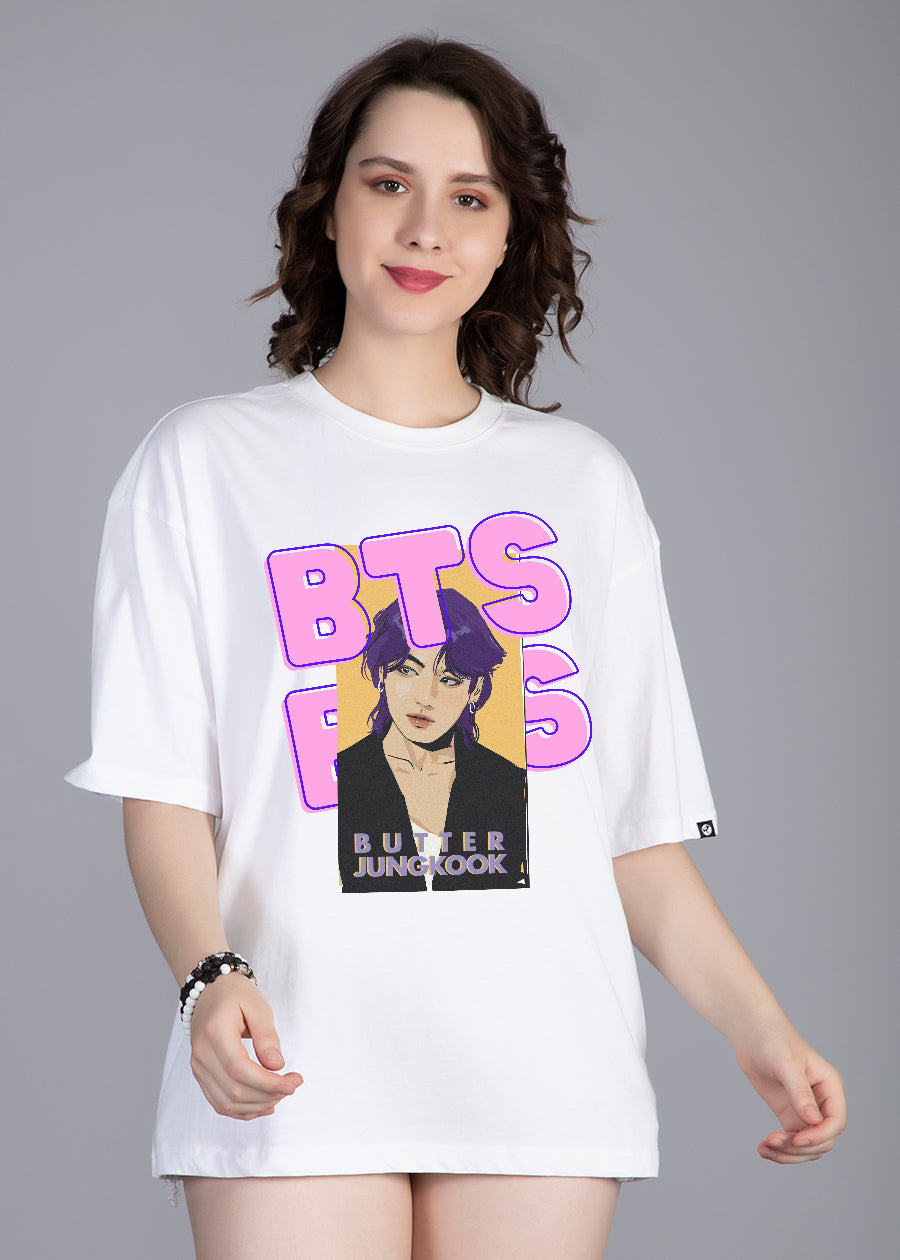 Butter Jungkook Women Oversized Printed T-Shirt