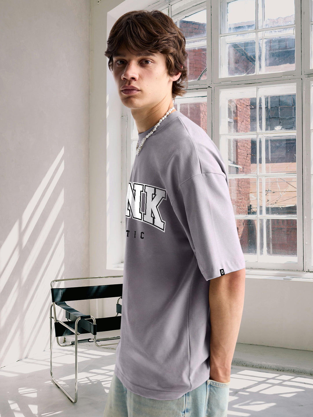 Pronk Authentic Men Oversized T-Shirt - Ash Grey