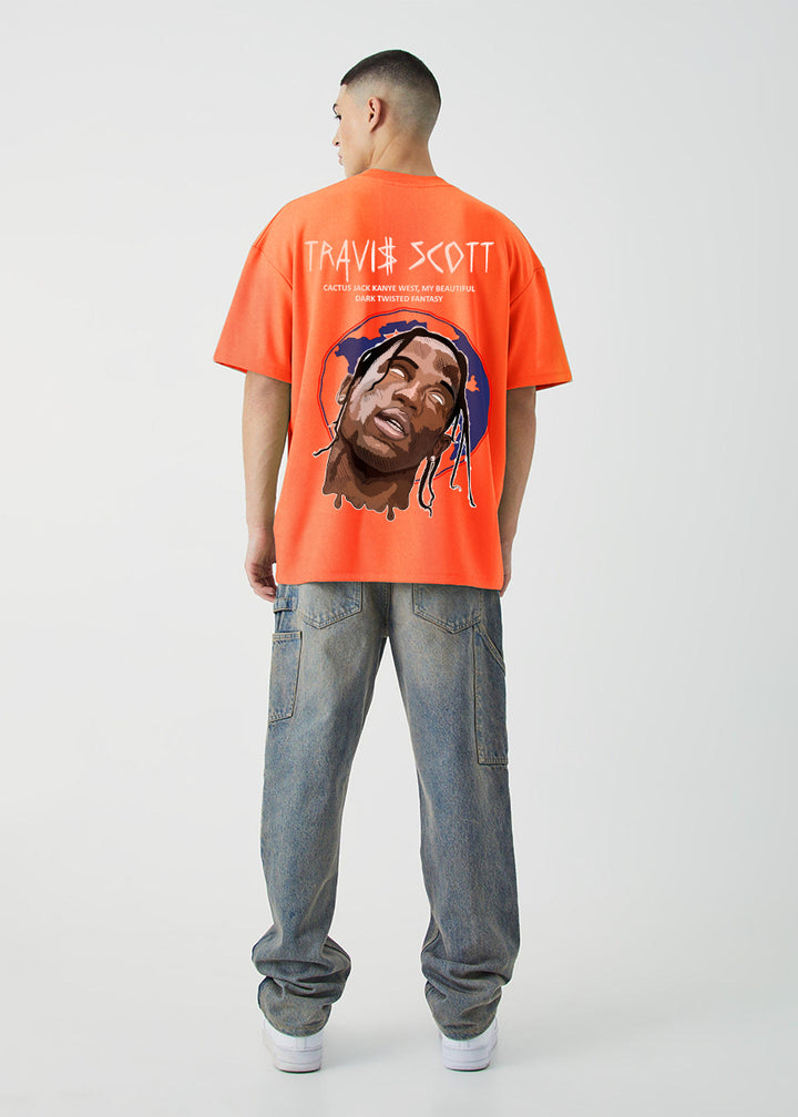 Travis Scott Men Oversized Printed T-Shirt