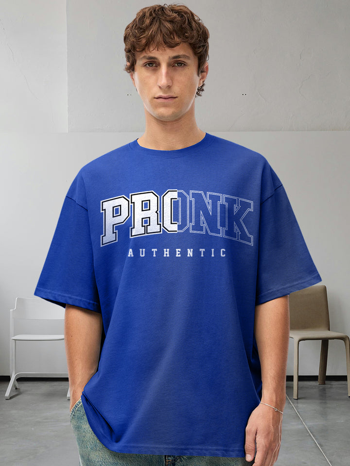 Pronk Authentic Men Oversized T-Shirt - Blue