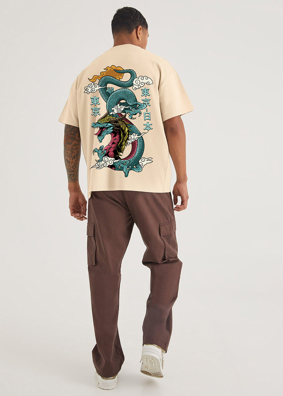 Dragonite Men Oversized Printed T-Shirt