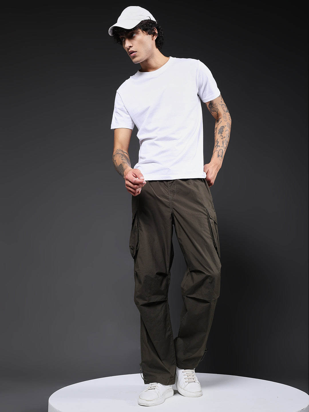 Parachute Pants For Men - Olive Green