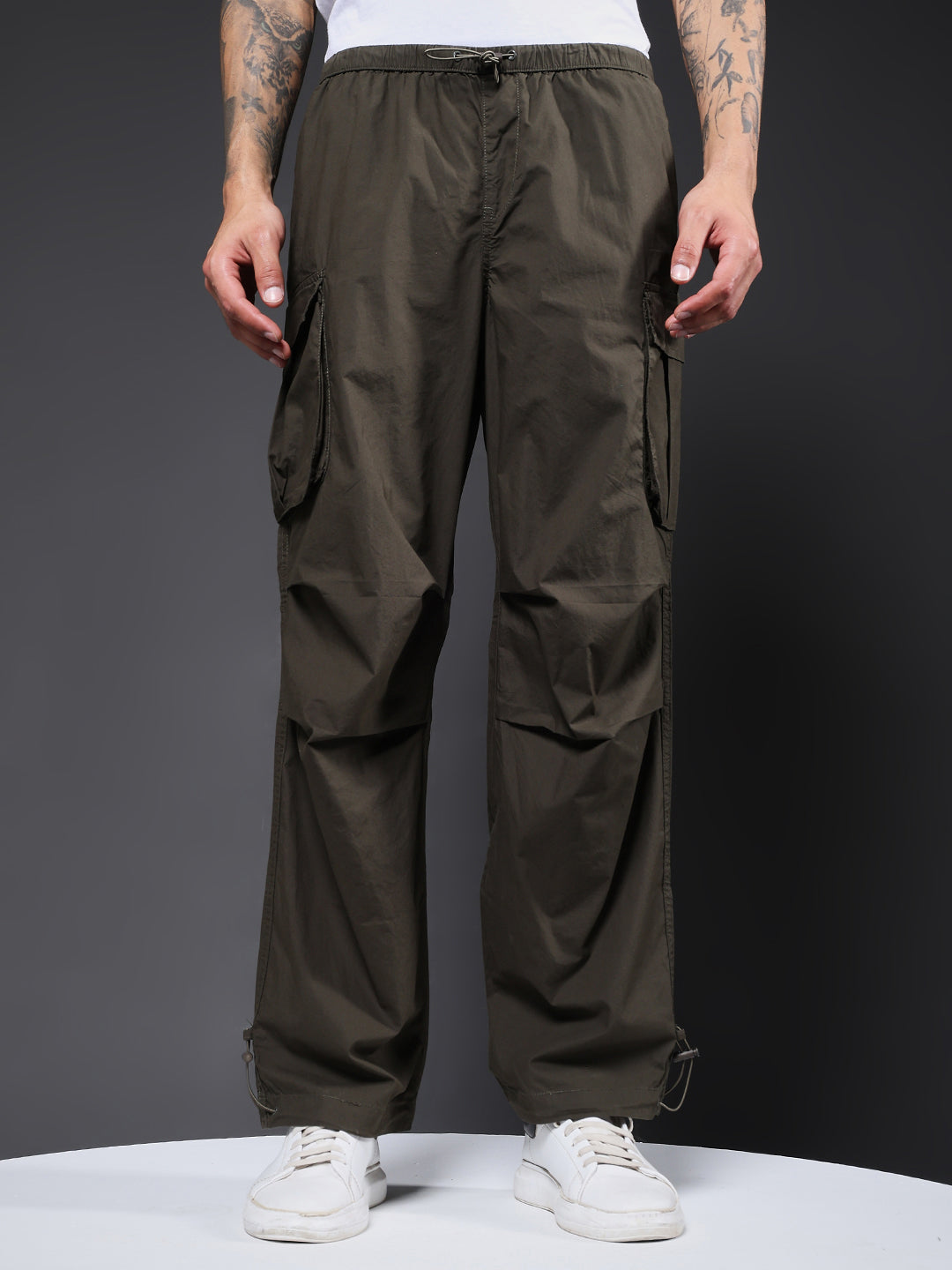 Parachute Pants For Men - Olive Green