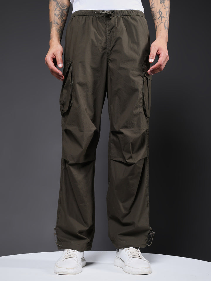 Parachute Pants For Men - Olive Green