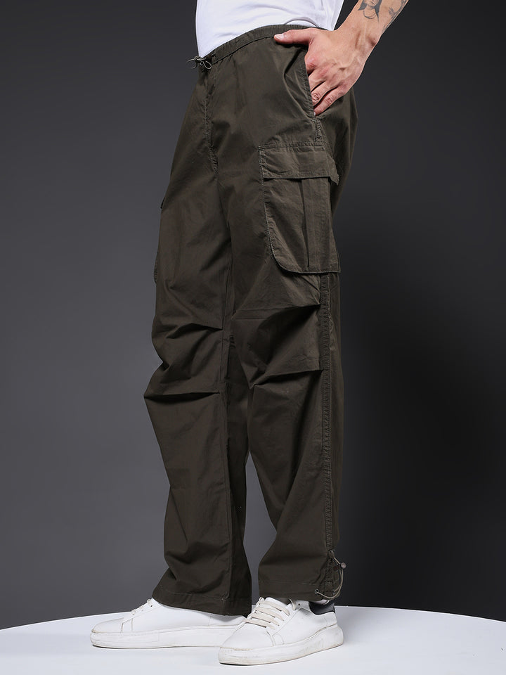 Parachute Pants For Men - Olive Green
