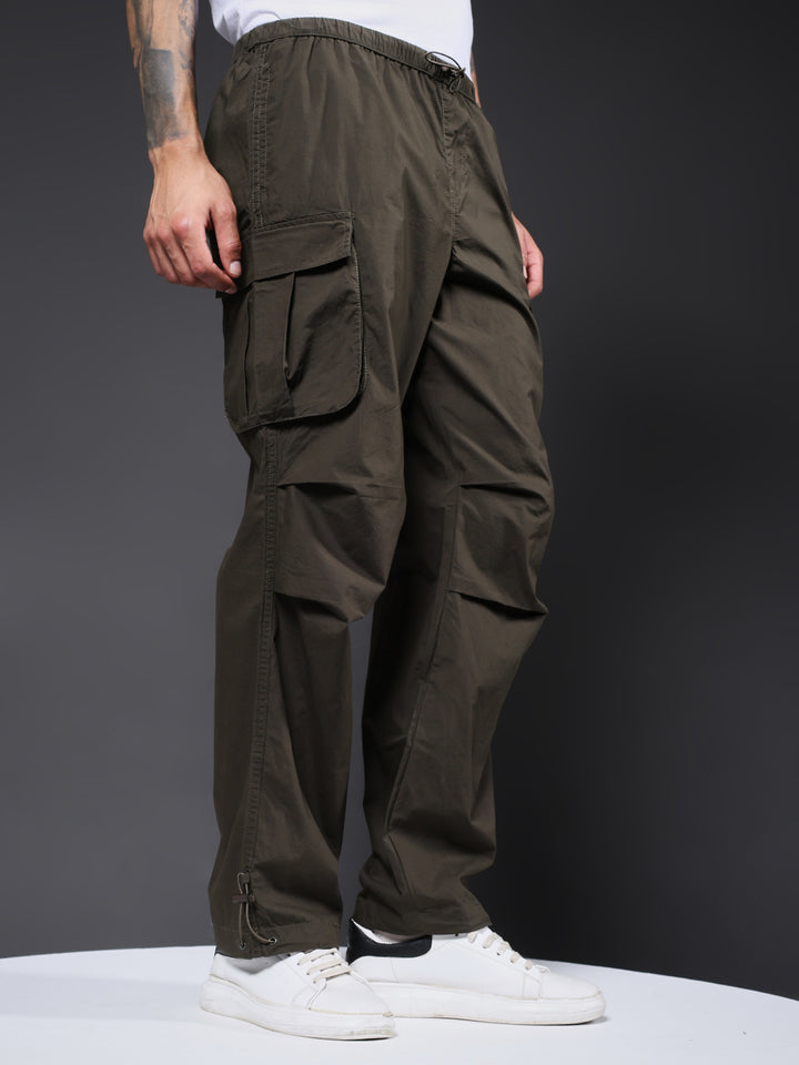 Parachute Pants For Men - Olive Green