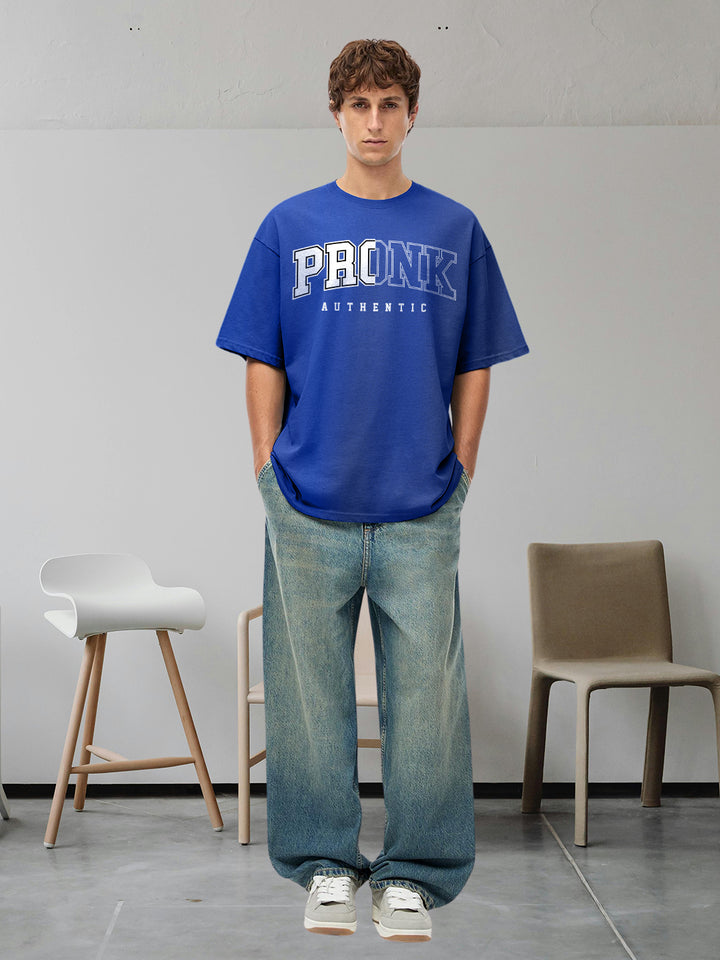 Pronk Authentic Men Oversized T-Shirt - Blue