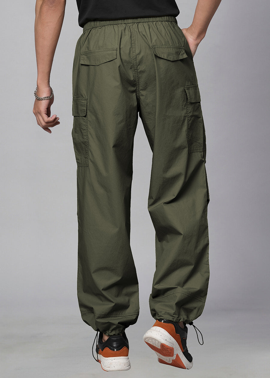 Parachute Pants For Men - Olive Green