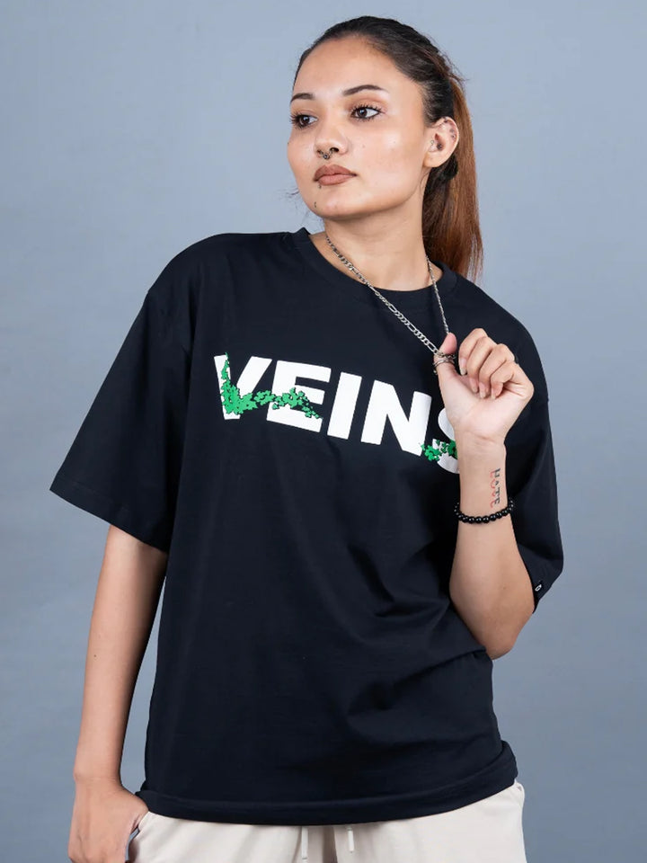 Ice In My Veins Puff Printed Woman Oversized Terry T-shirt