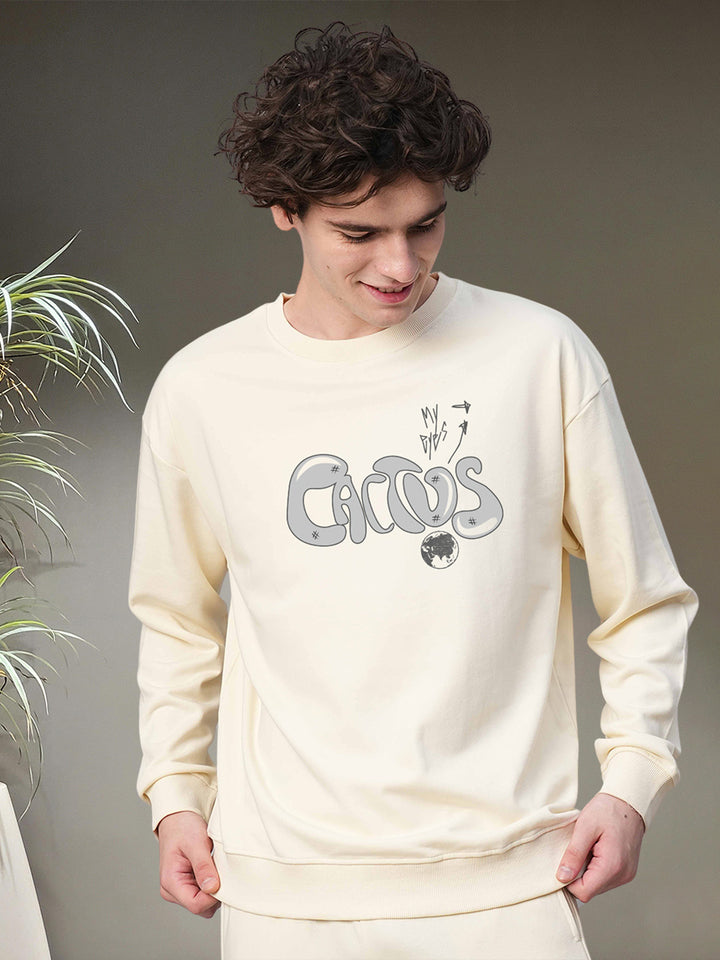 Cactus Men Drop Shoulder Premium Terry Sweatshirt