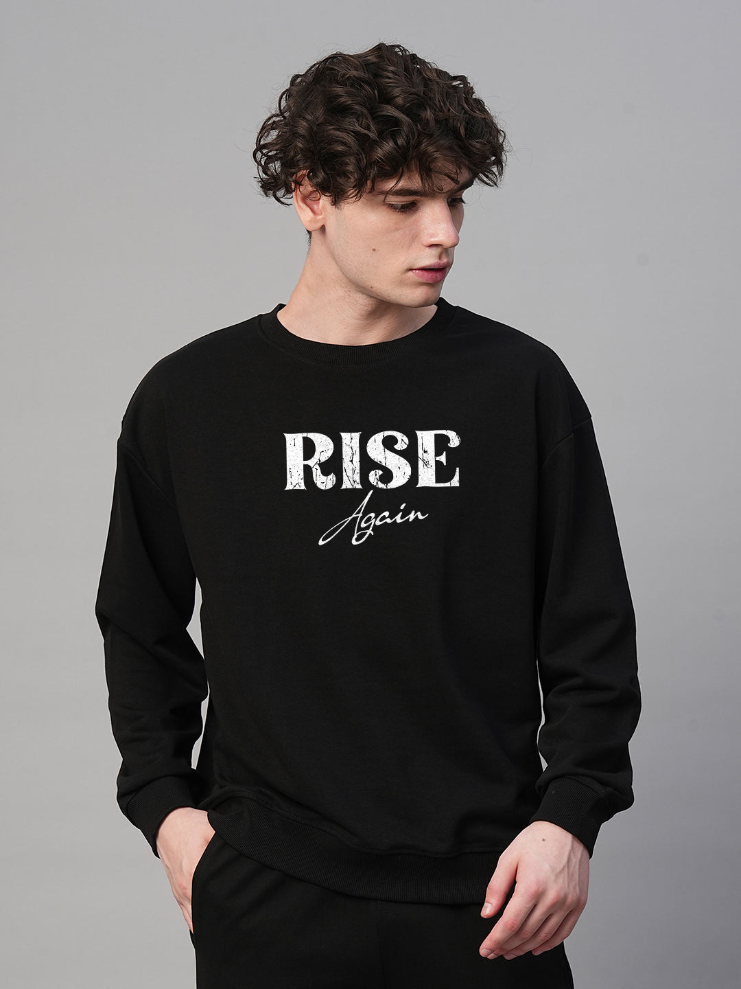 Rise Again Men Drop Shoulder Premium Terry Sweatshirt