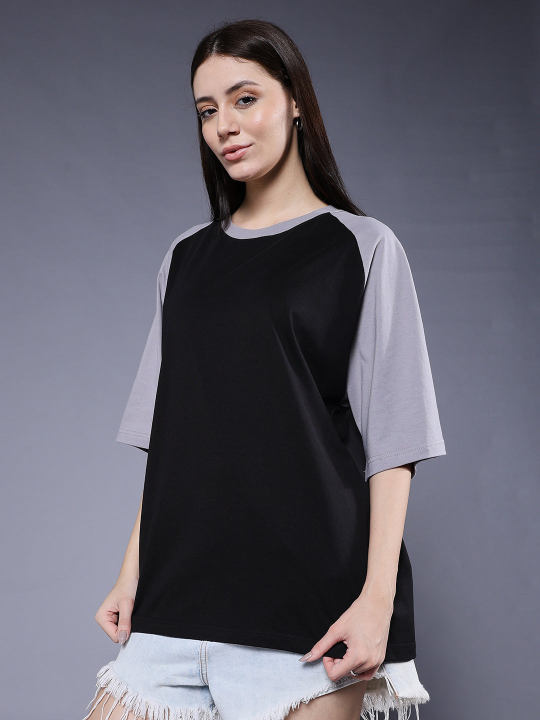 Women Oversized Colorblock T-Shirt
