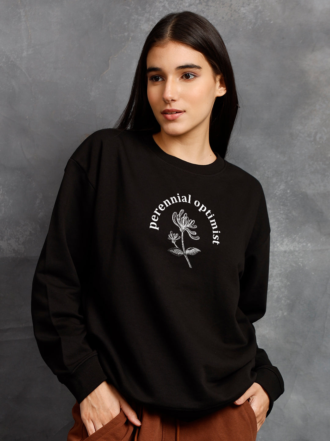 True Nature Women Drop Shoulder Premium Terry Sweatshirt