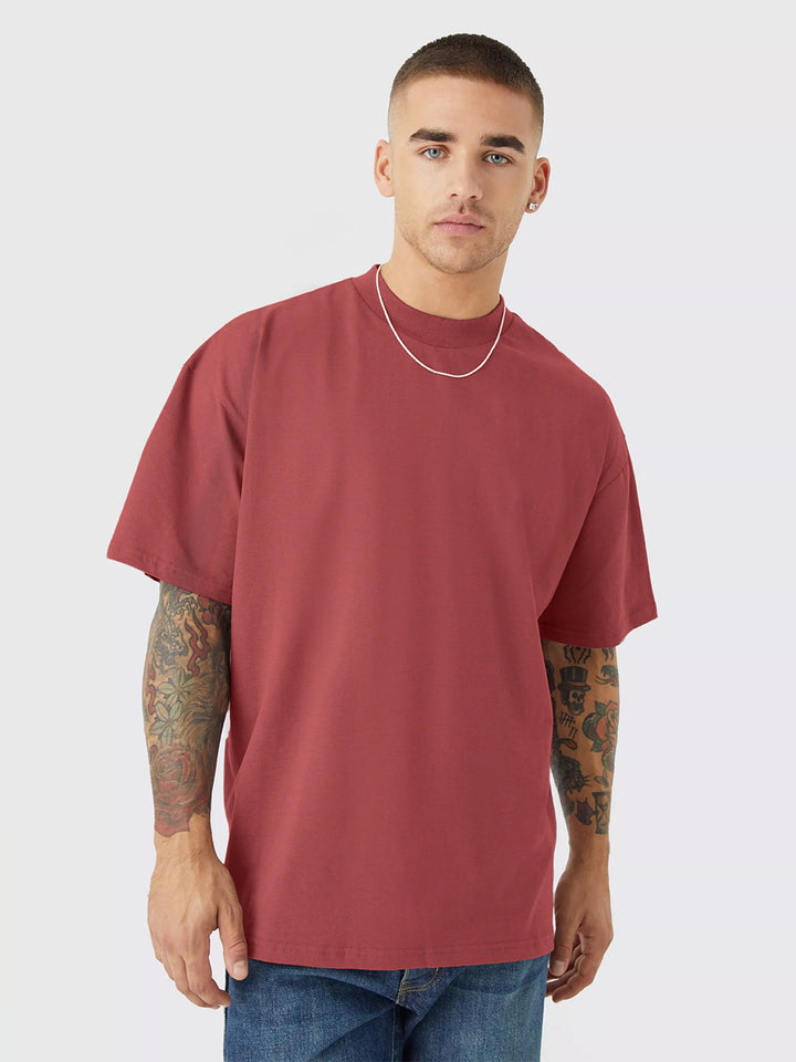 Solid Men Oversized T-Shirt - Mauve Taupe