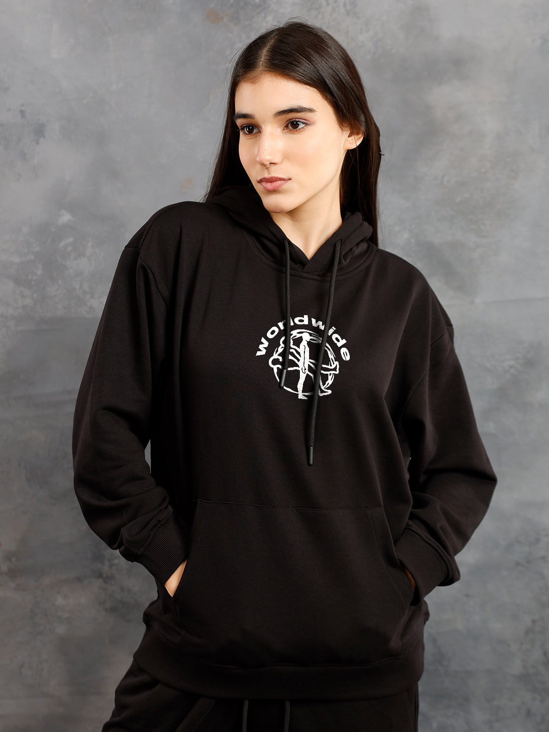 Worldwide Women Drop Shoulder Premium Terry Hoodie