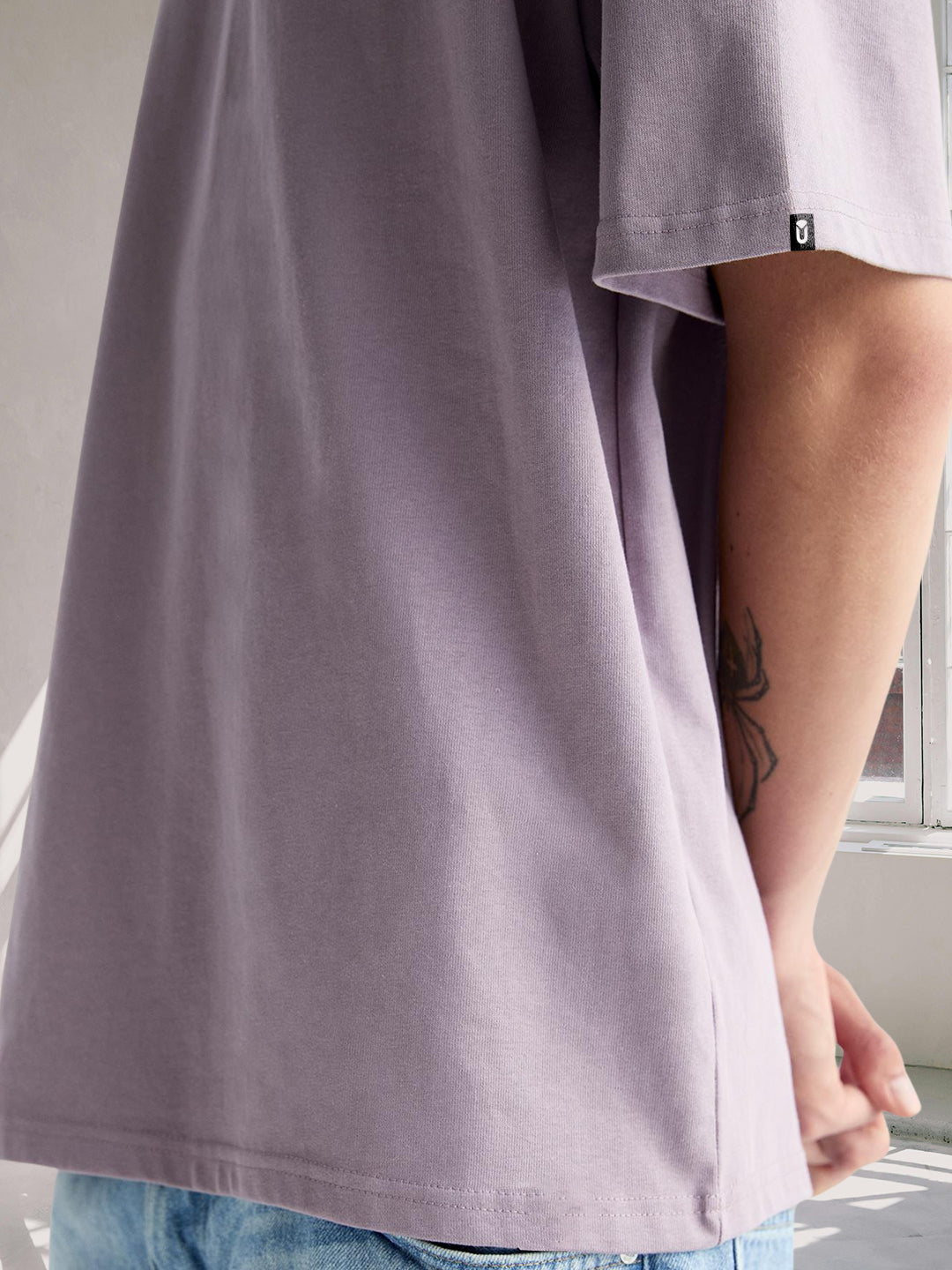 Solid Men Oversized T-Shirt - Lilac