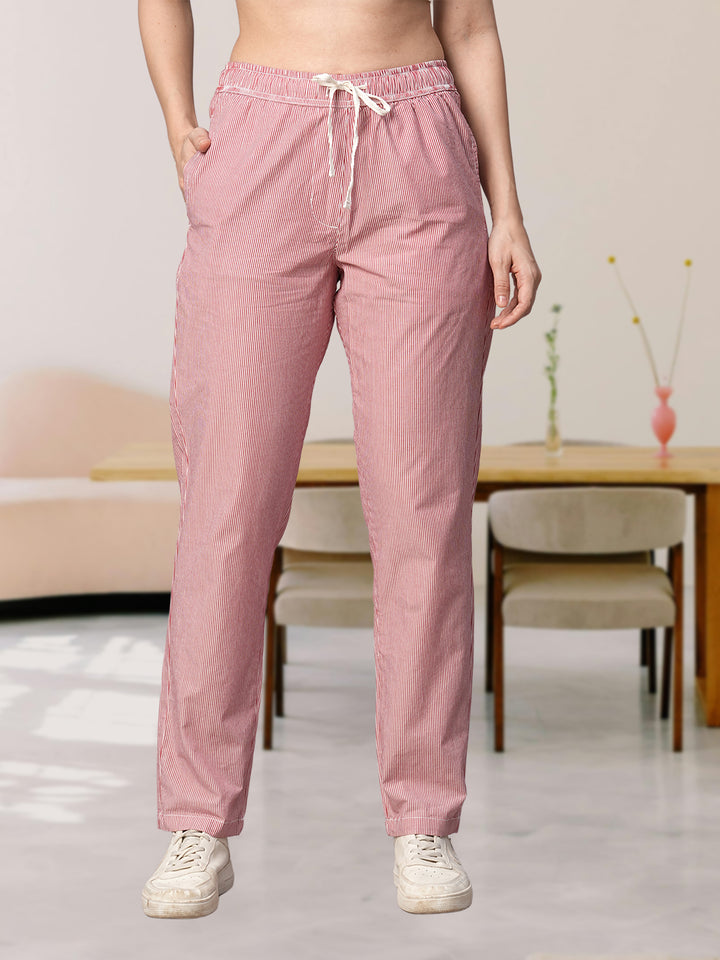 Cotton Pant for Women - Red