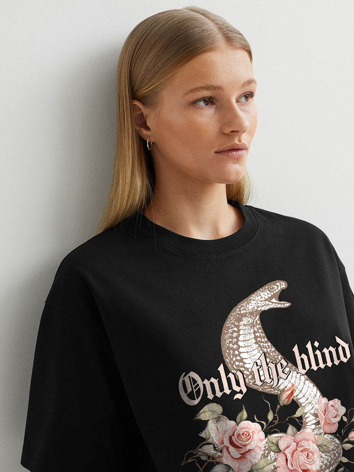 Only The Blind Women Oversized Printed T-Shirt