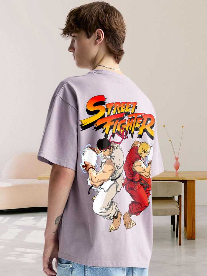 Warrior World Street Fighter Men Oversized Printed T-Shirt