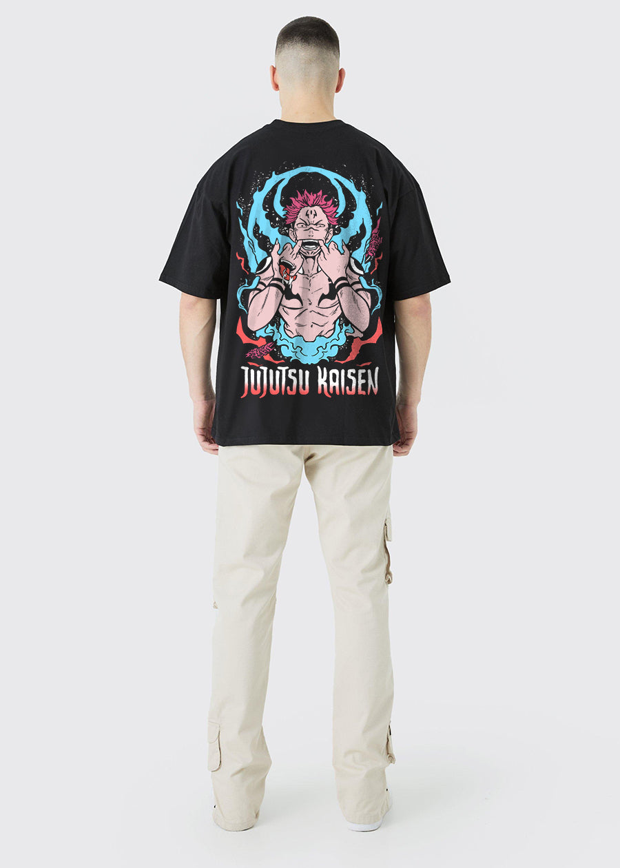 Jujutsu Kaisen Men Oversized Printed T-Shirt