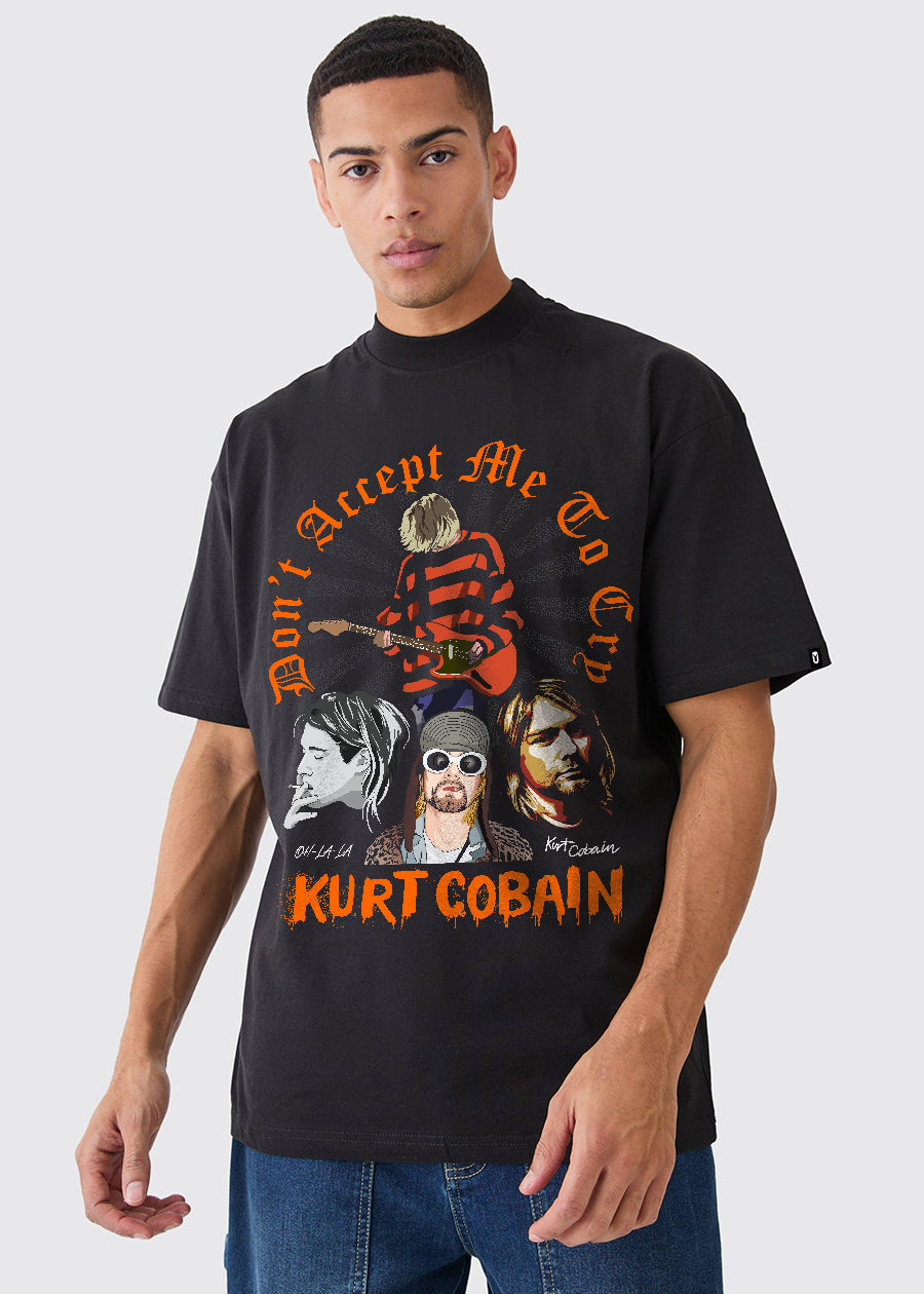OH-LA-LA Cobain Men Oversized Printed T-Shirt