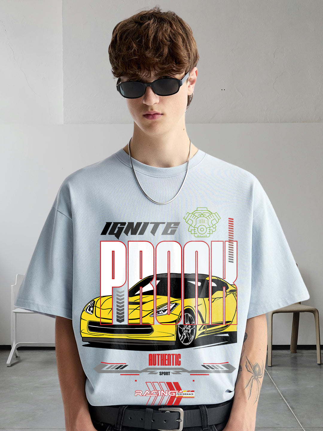 Ignite Men Graphic Oversized Printed T-Shirt