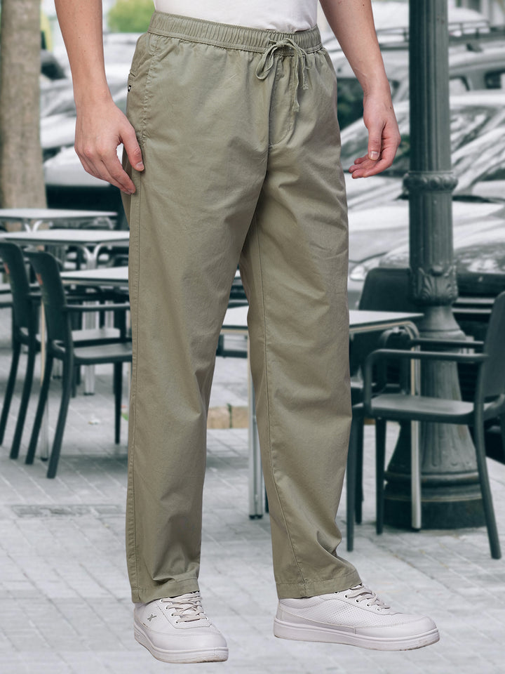 Cotton Pant for Men Solid - Basil Green