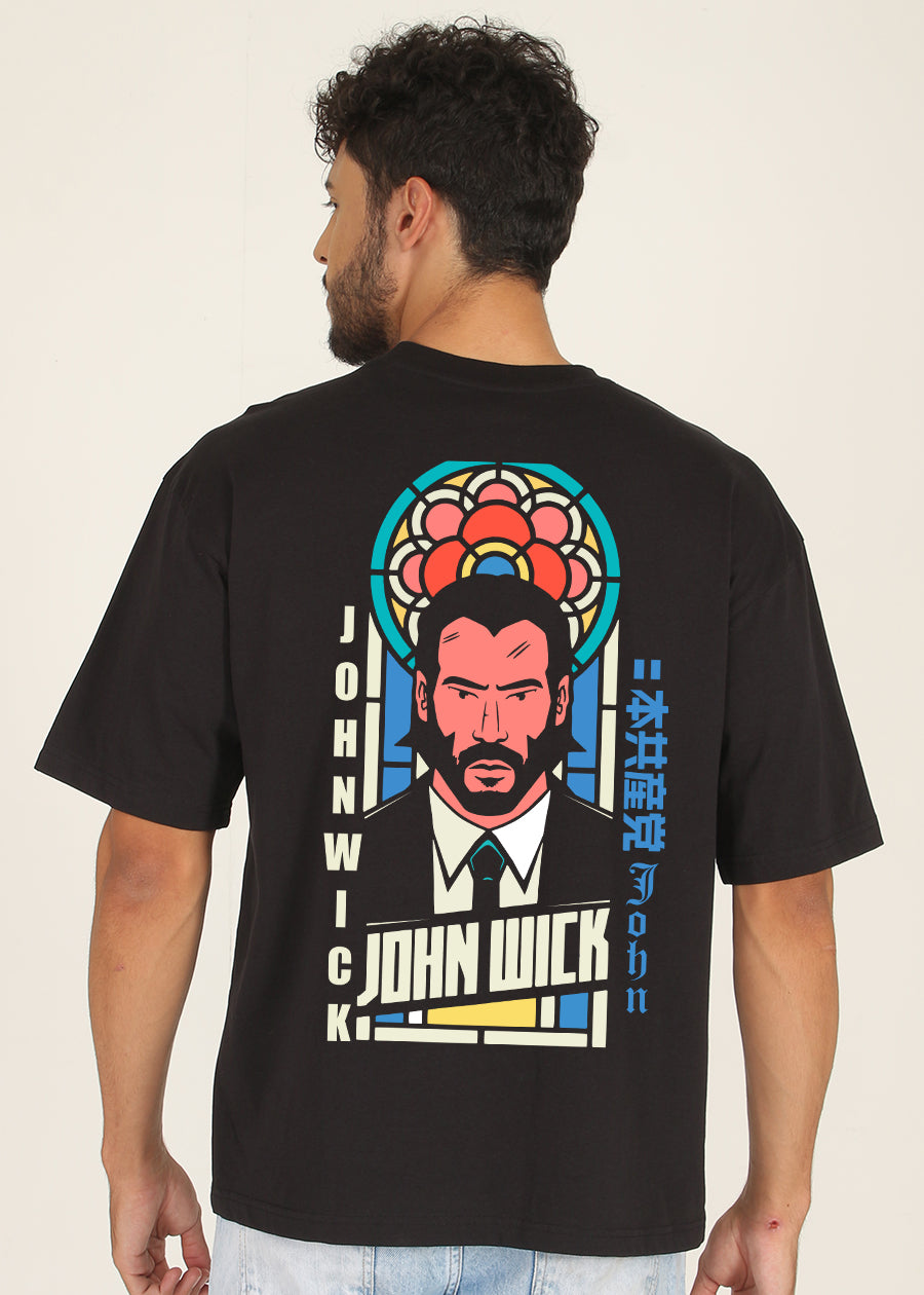 John Wick Men Oversized Printed T-Shirt