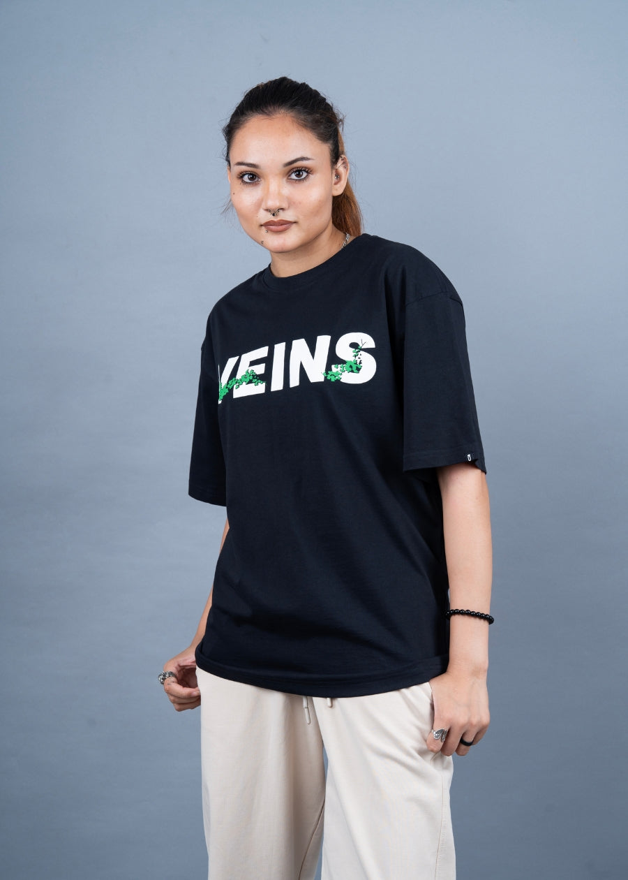 Ice In My Veins Women Oversized Puff Printed T-shirt