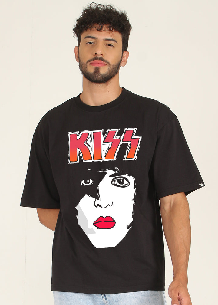 Kiss Band Men Oversized Printed T-Shirt