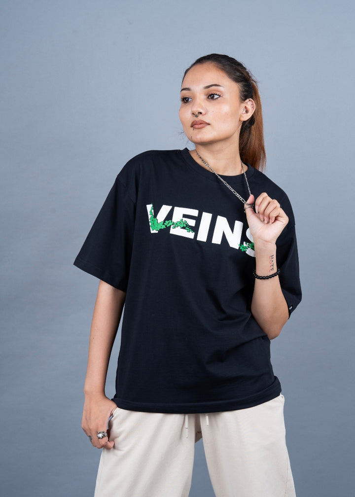 Ice In My Veins Women Oversized Puff Printed T-shirt