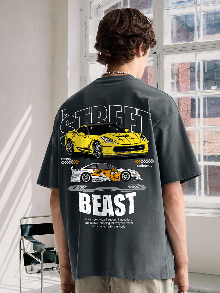 Street Beast Men Premium Oversized Terry T-shirt