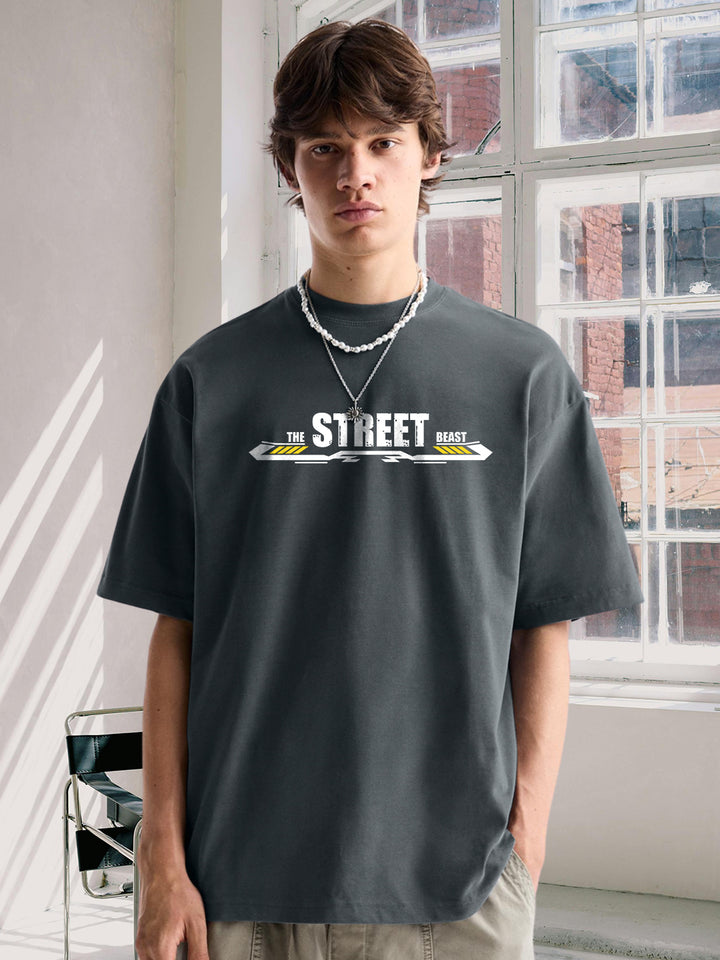 Street Beast Men Premium Oversized Terry T-shirt