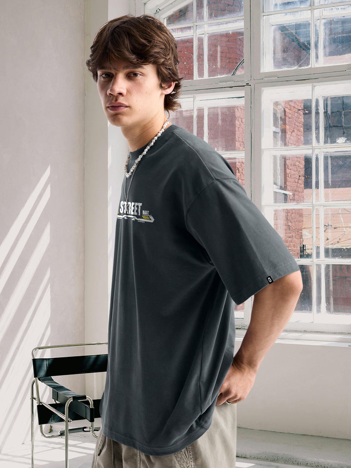 Street Beast Men Premium Oversized Terry T-shirt