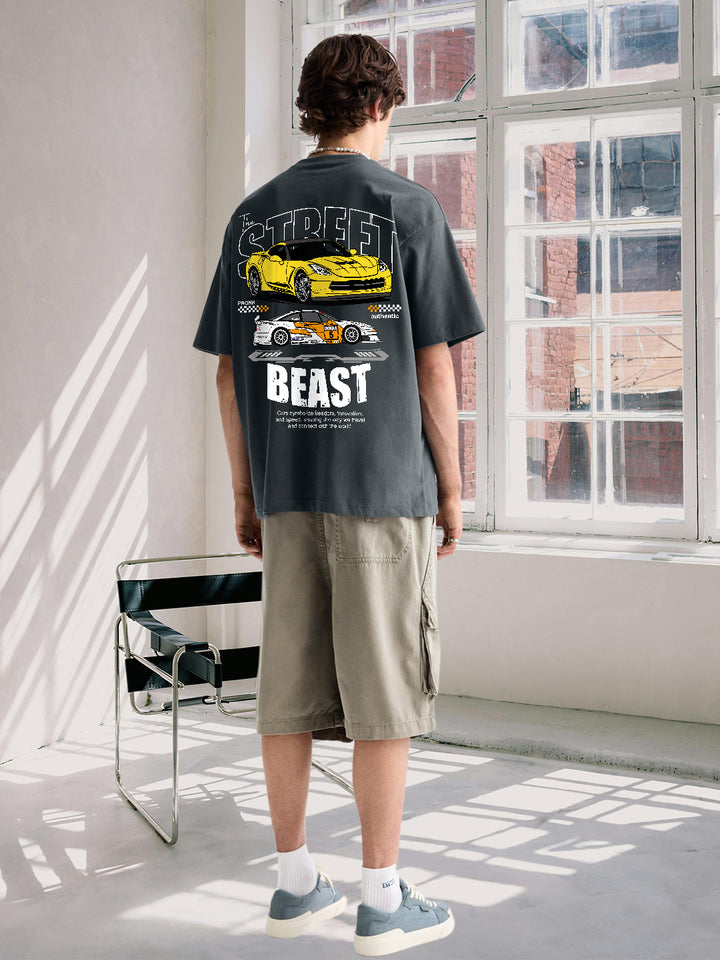 Street Beast Men Premium Oversized Terry T-shirt