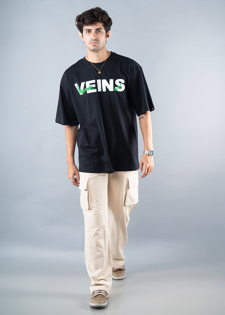 Ice In My Veins Men Oversized Puff Printed T-shirt