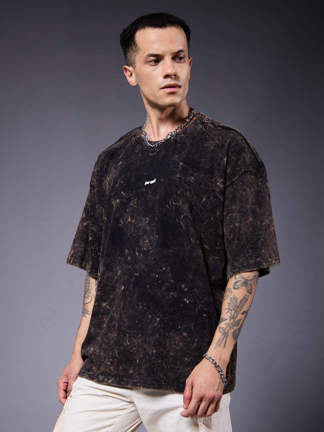 Evolve Men Retro Wash Printed Oversized T-Shirt