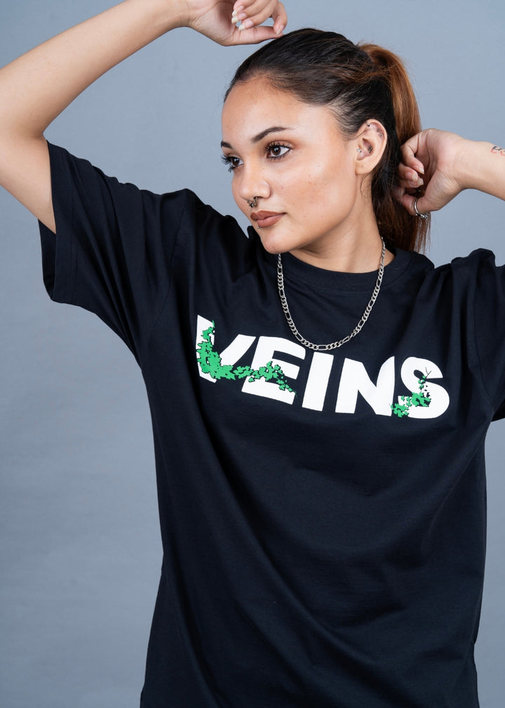 Ice In My Veins Women Oversized Puff Printed T-shirt